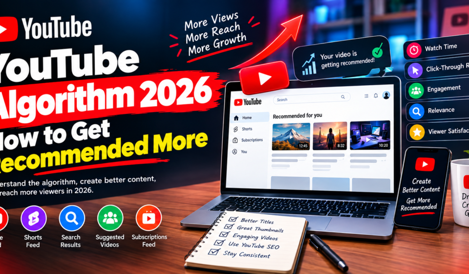 Discover how the YouTube algorithm works in 2026 and learn proven strategies to get your videos recommended, reach more viewers, and grow your channel.