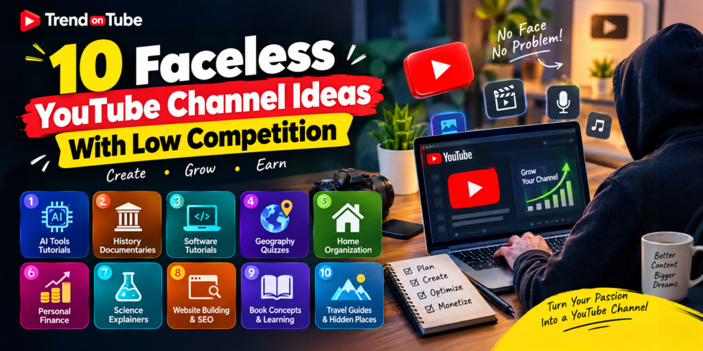 10 Faceless YouTube Channel Ideas With Low Competition in 2026